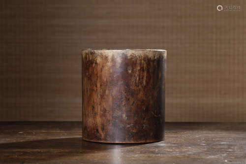 MING DYNASTY HUANGHUA WOOD BRUSH POT