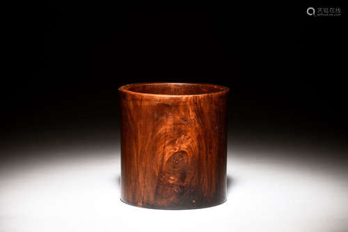 HUANGHUALI WOOD CARVED BRUSH POT