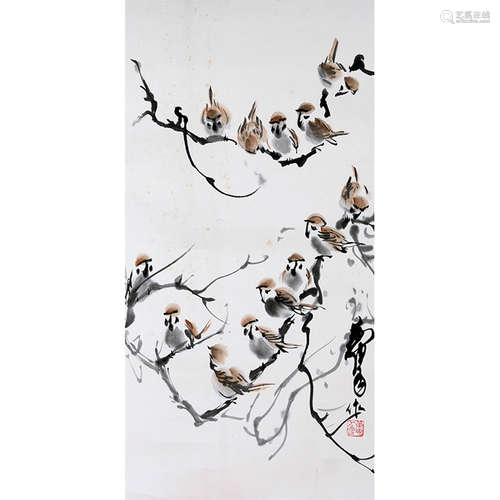 A GROUP OF SPARROWS BY HUANG ZHOU