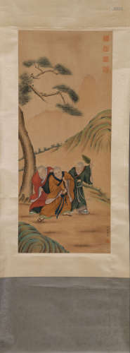 DING GUAN PENG FIGURES UNDER THE TREE BY THE COUNTRYSIDE