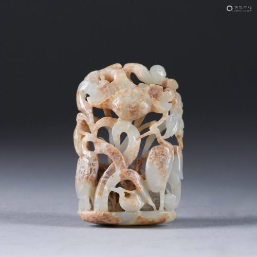 A CHINESE CARVED JADE…