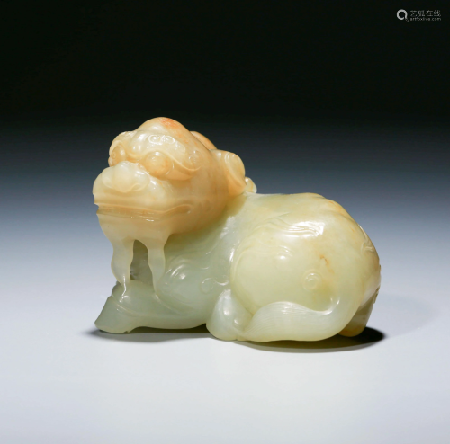 A CHINESE JADE BEAST ORNAMENT