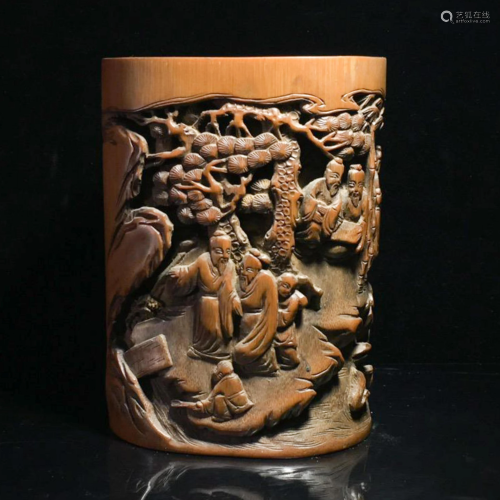 A CHINESE CARVED BAM…