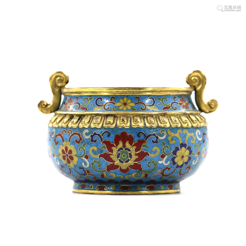 A CHINESE CLOISONNE ENAMEL WR…