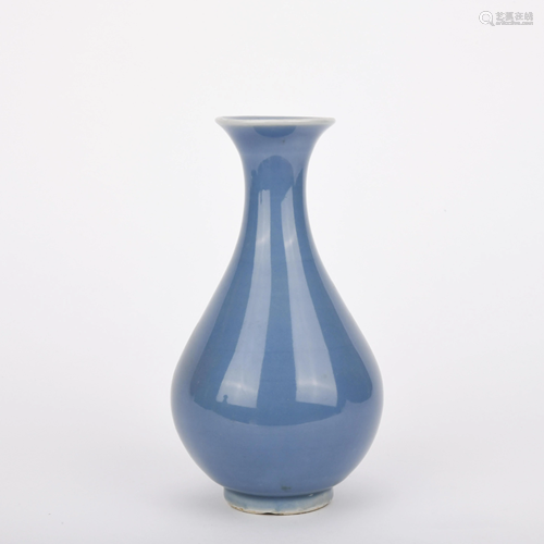 A CHINESE BLUE GLAZE PORCELAIN BOTTLES