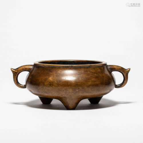 A CHINESE COPPER INCENSE BURNER,QIN S…