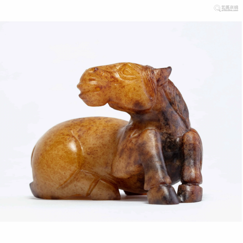 A CHINESE JADE HORSE ORNAMENT