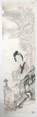 A CHINESE FIGURE PAINTING, WU GUXIANG…