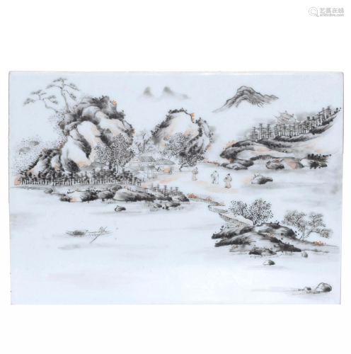 A CHINESE LANSCAPE PRINTED PORC…