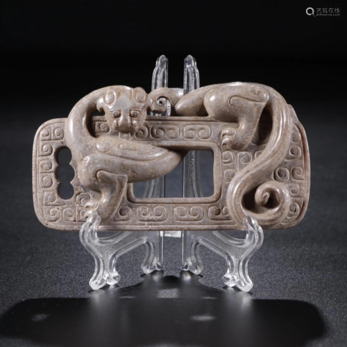 A CHINESE CARVED JADE…