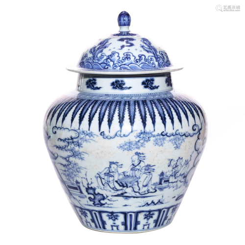 A CHINESE BLUE AND WHITE PORCELAIN J…