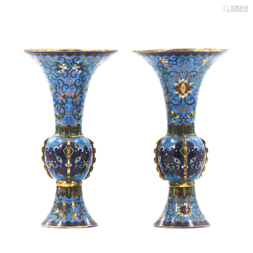 A PAIR OF CHINESE CLOISONNE ENAMEL “M…