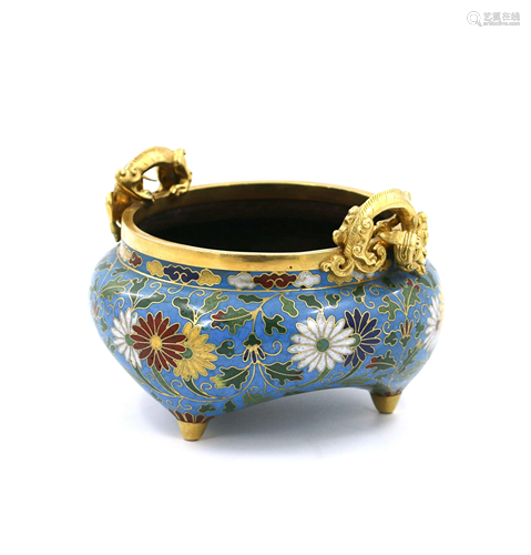 A CHINESE CLOISONNE ENAMEL FLO…