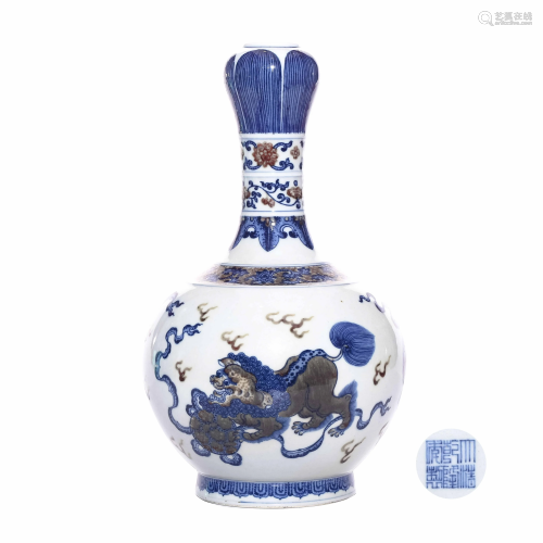 A CHINESE BLUE AND WHITE UNDERGLAZ…