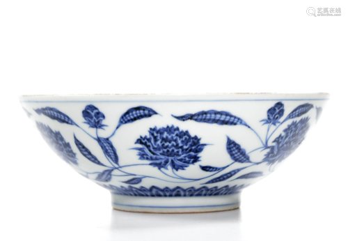A Fine Chinese Blue and White Porcelain Bowl