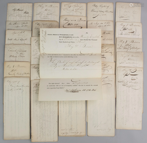 (27) Copy-Rights documents, 1830's Key, …