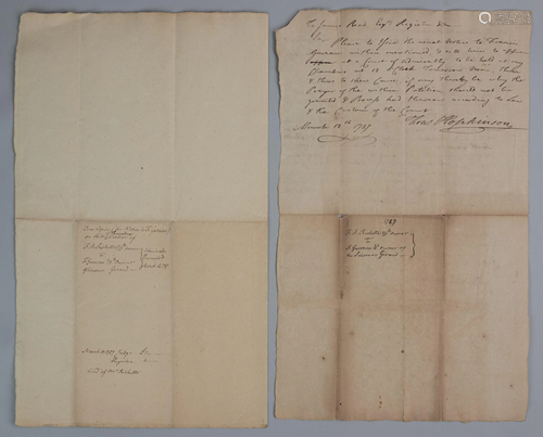 Francis Hopkinson signed document, Francis …