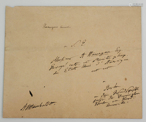 Alexander Von Humboldt signed envelope…