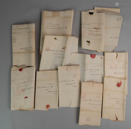 Large Lot of 40+ Antique Stampless Letter C…