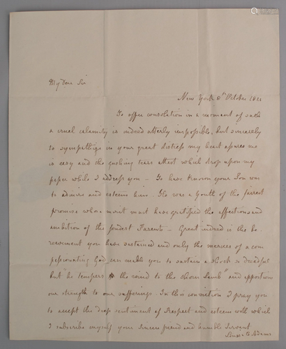 First Lady Louisa Adams Manuscript Signed …