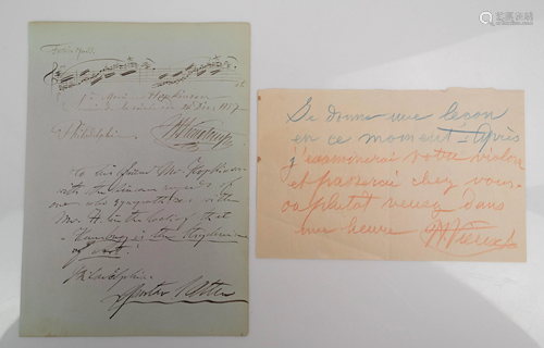 Henri Vieuxtemps, MS, Musical Quotation, 1…