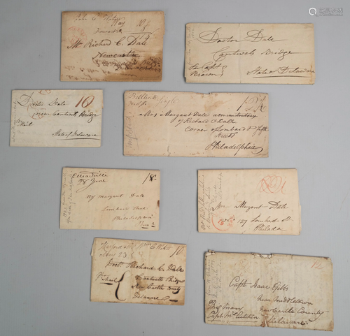 (8) Antique Stampless Folded Letters, …