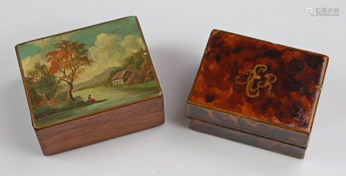 (2) 19th C. Wood Boxes