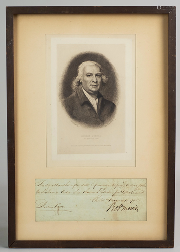 Robert Morris signed loan note, Joseph Hopkins…