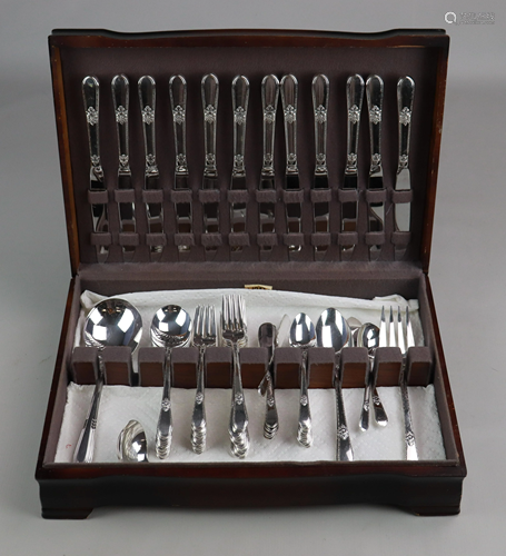 (76) Pcs Rogers SP Adoration Flatware