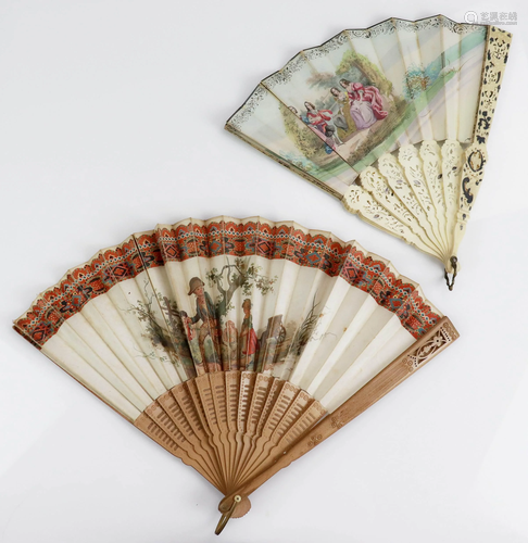 (2) 19th c. Hand Fans