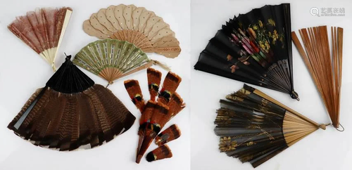 (7) Antique Fan Grouping