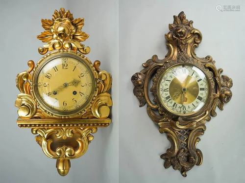 Gilt Composition & Wood German Wall clock…