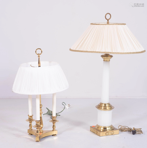 (2) Decorative brass lamps