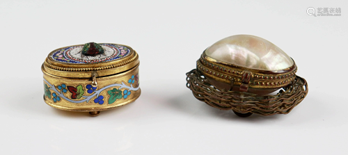 Shell and Micro Mosaic Trinket Boxes