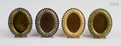 (4) Oval Guilloche Jay Strongwater Frames