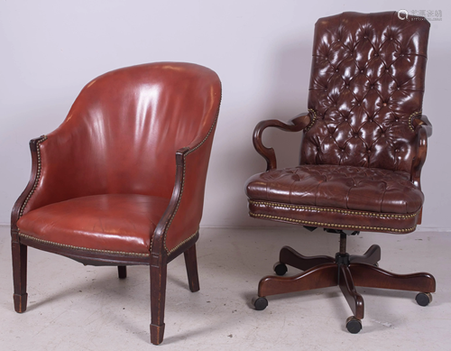 (2) Leather office chairs