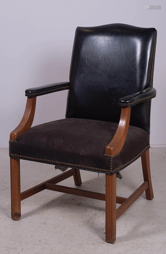 Chippendale style leather office chair