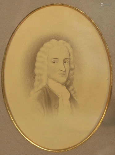 19th C. Print Portrait of Thomas Hopkinson