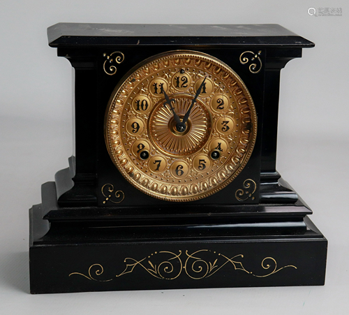 Ansonia Enameled Iron Mantle Clock, 9 1/2