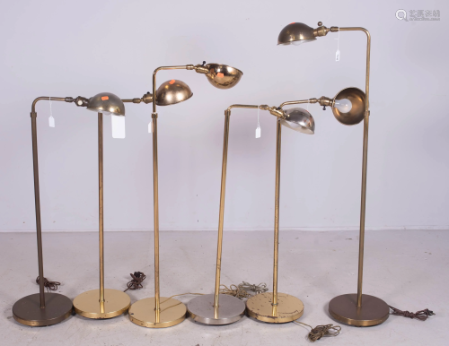 (6) Modern Design brass floor lamps