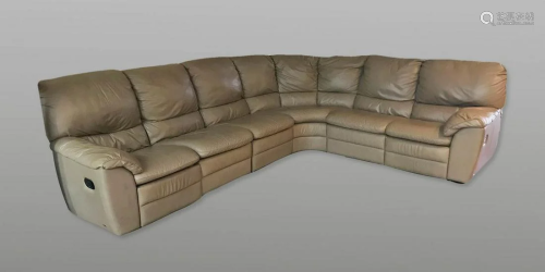 Natuzzi beige Leather Sectional sofa