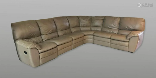 Natuzzi beige Leather Sectional sofa