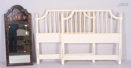 Cream painted faux bamboo twin size bed