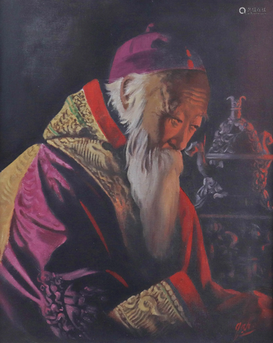 20th C Painting of a Chinese Scholar