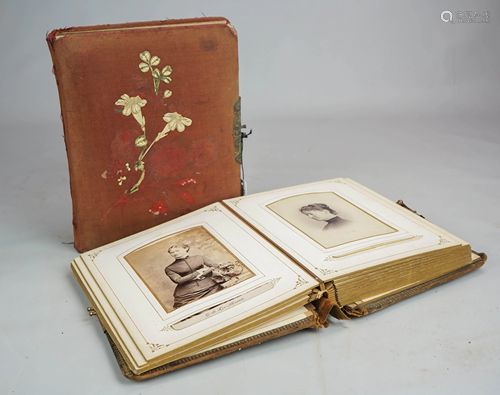 (2) Photograph Album with Cabinet Cards