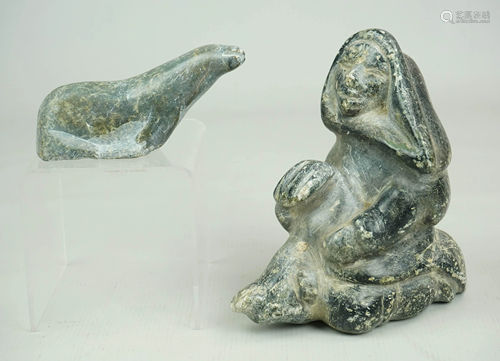 (2) Inuit Carved Figures