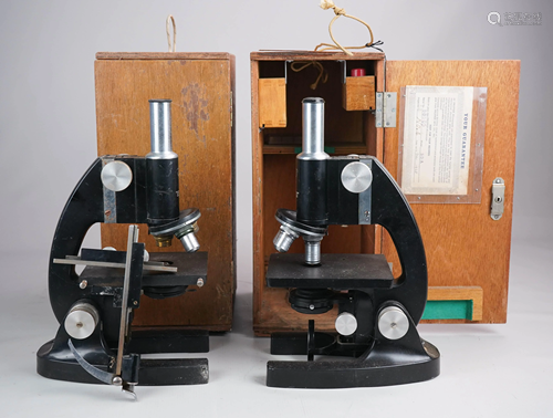 (2) Bausch & Lomb Microscope