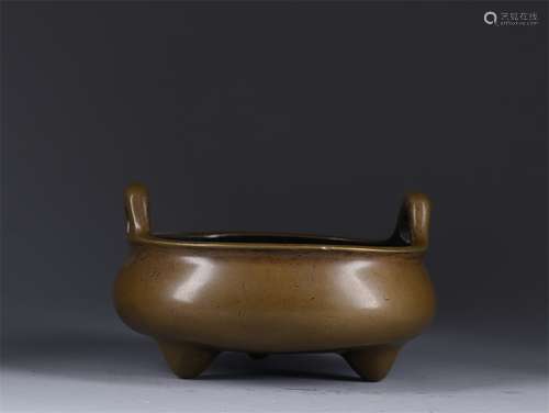 A Chinese Copper Padding Incense Burner