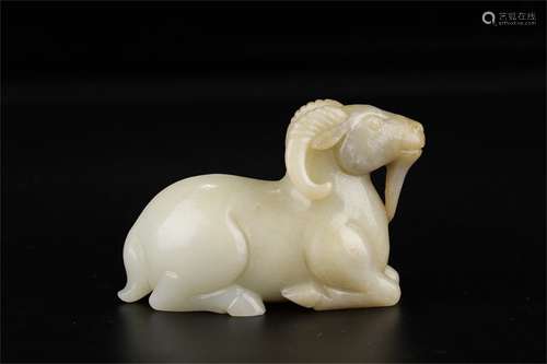 A Chinese Hetian Jade Sheep Ornament