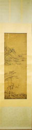 A Chinese Landscape Painting Silk Scroll